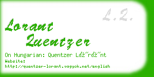 lorant quentzer business card